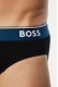 Boss ανδρικά βαμβακερά slip 3pack σε μαύρο χρώμα με διαφορετικό χρώμα λάστιχο 50554683-008