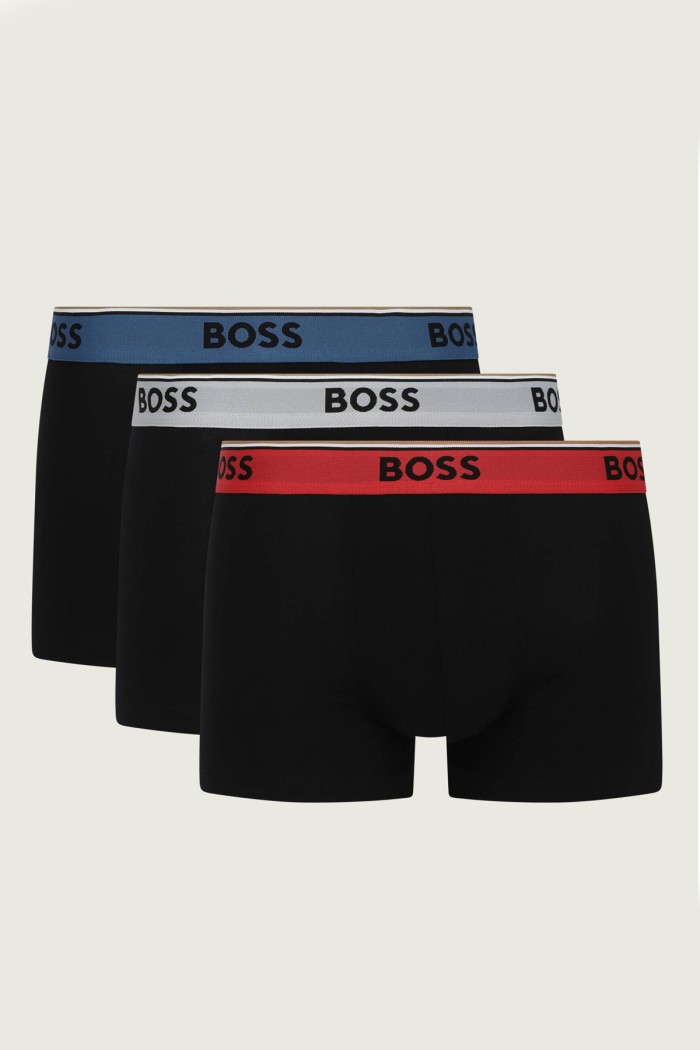 Boss ανδρικά boxers 3pack σε μαύρο χρώμα με διαφορερικό λάστιχο 95%cotton 5%elastane 50554693-005
