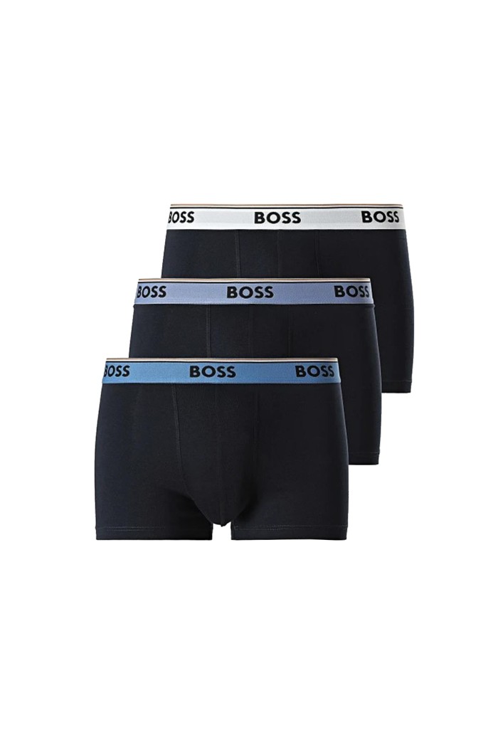 Boss ανδρικά boxers 3pack σε σκ.μπλε χρώμα με διαφορερικό χρώμα στο λάστιχο, 95%cotton 5%elastane 50554693-461
