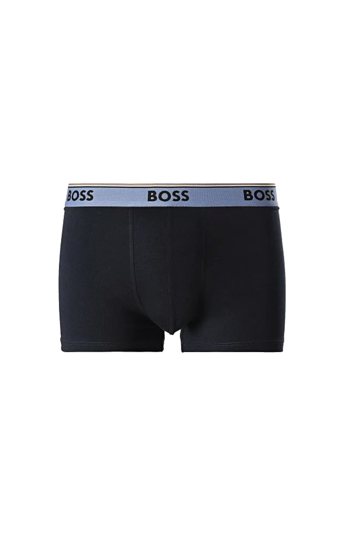Boss ανδρικά boxers 3pack σε σκ.μπλε χρώμα με διαφορερικό χρώμα στο λάστιχο, 95%cotton 5%elastane 50554693-461