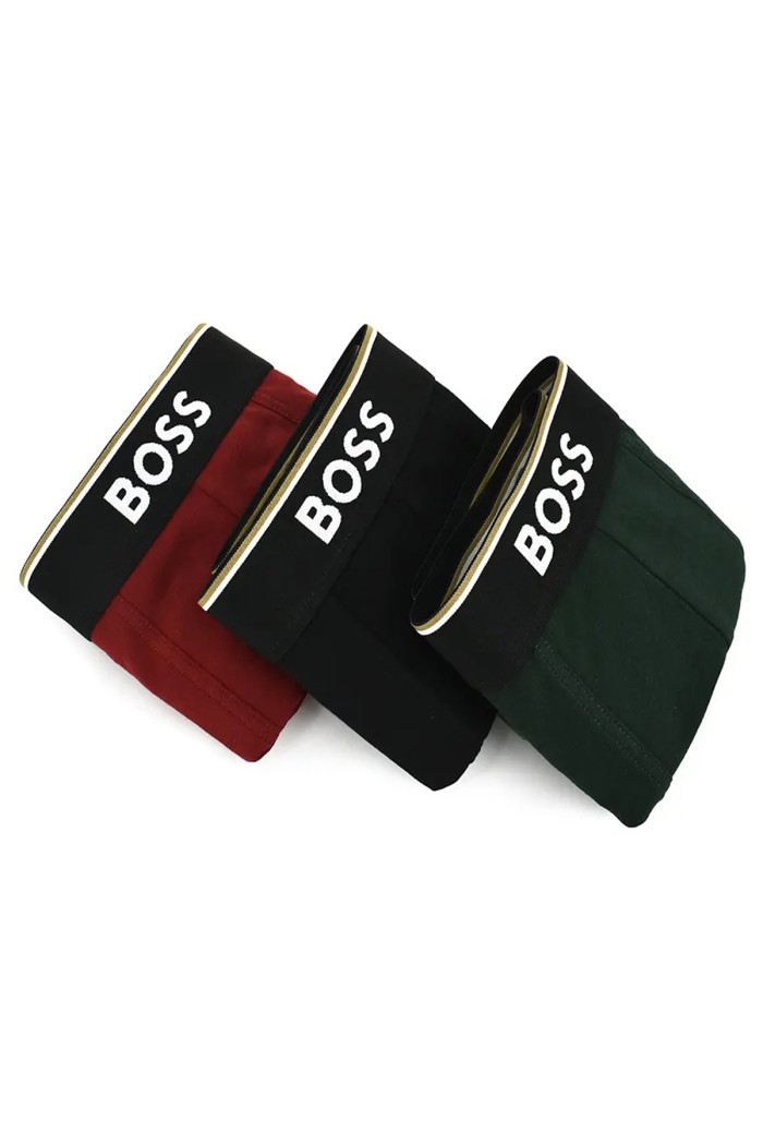 Boss ανδρικά boxers 3pack σε τρία διαφορετικά χρώματα, κανονική γραμμή 95%cotton 5%elastane 50554693-964