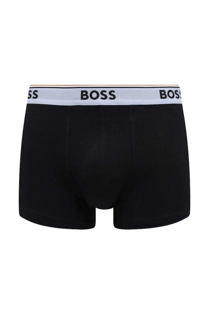 Boss ανδρικά boxers 3pack σε μαύρο χρώμα με διαφορετικό χρώμα στο λάστιχο, κανονική γραμμή 95%cotton 5%elastane 50554693-966