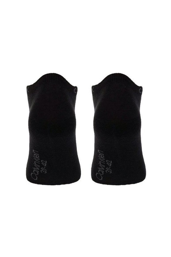 Calvin Klein ανδρικές βαμβακερές κάλτσες (2 pairs) κοντές σε μαύρο χρώμα 701218707-001