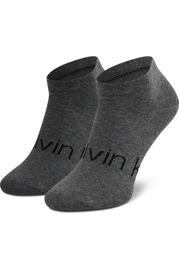 Calvin Klein ανδρικές κάλτσες 2 pairs βαμβακερές κοντές γκρι μελανζέ 701218712 003