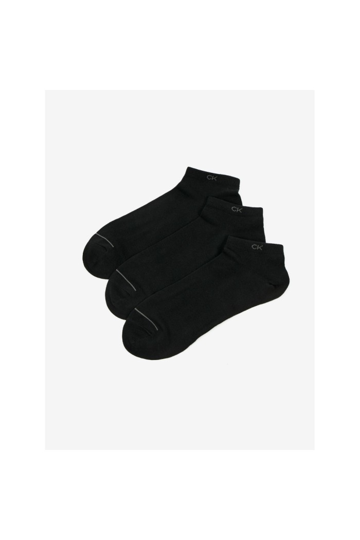 Calvin Klein ανδρικές βαμβακερές κάλτσες (3packs) κοντές σε μαύρο χρώμα 701218718-001