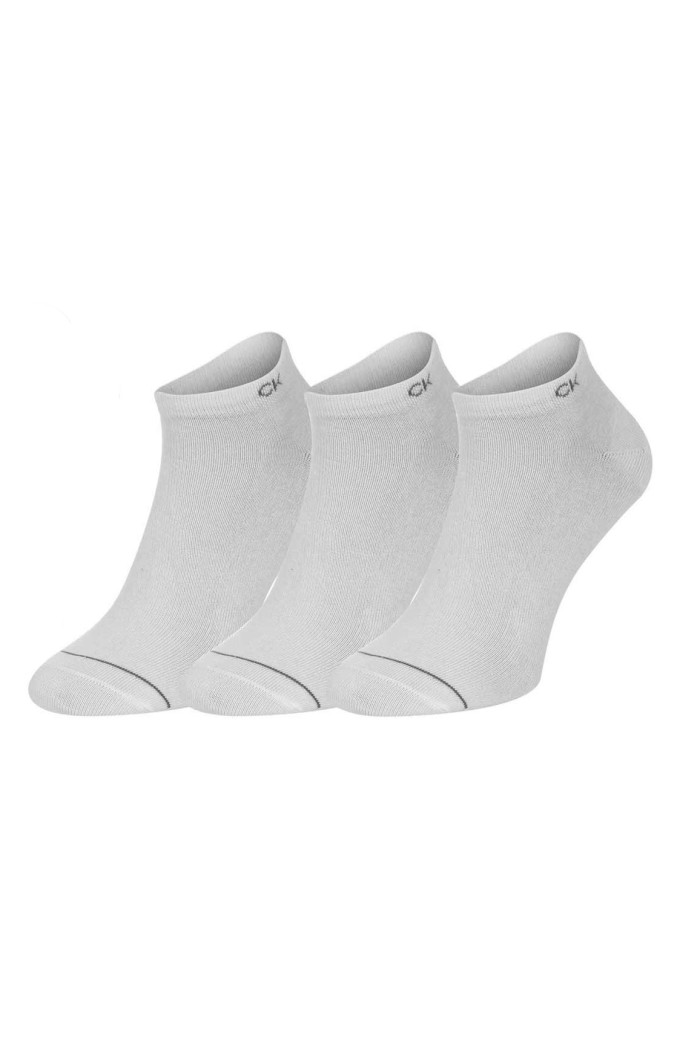 Calvin Klein ανδρικές βαμβακερές κάλτσες (3packs) κοντές σε άσπρο χρώμα 701218718-002