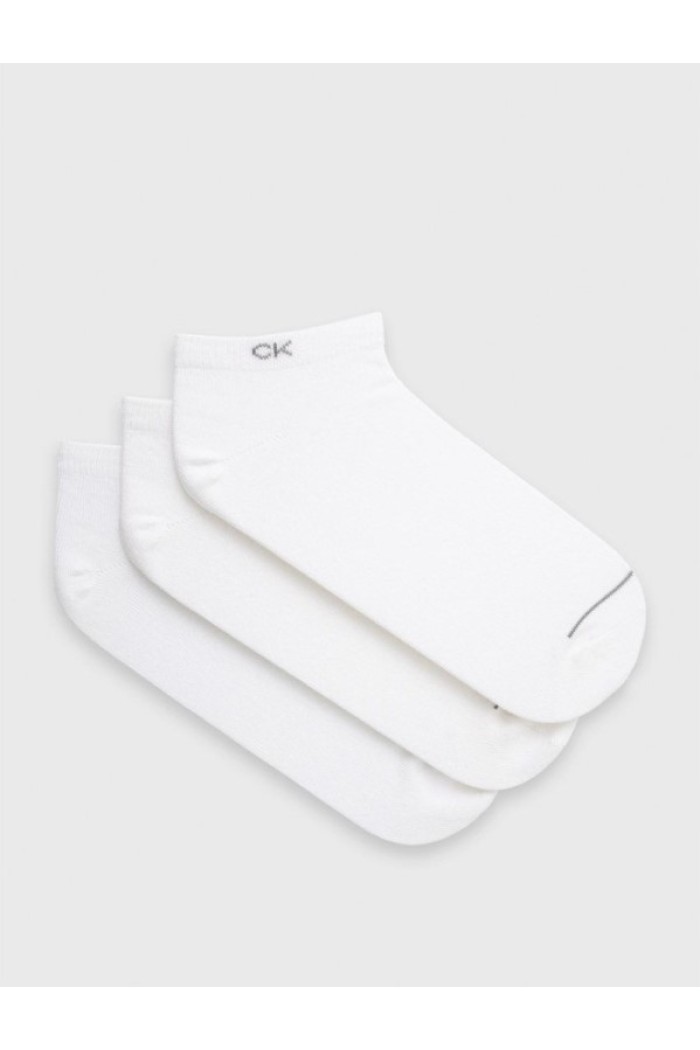 Calvin Klein ανδρικές βαμβακερές κάλτσες (3packs) κοντές σε άσπρο χρώμα 701218718-002