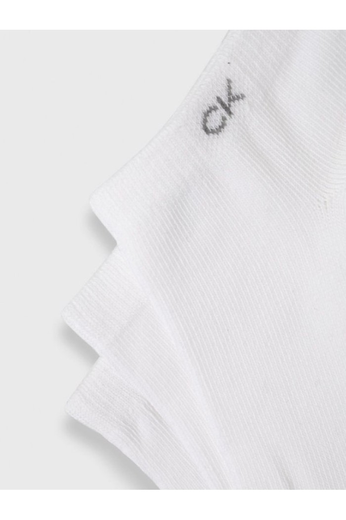 Calvin Klein ανδρικές βαμβακερές κάλτσες (3packs) κοντές σε άσπρο χρώμα 701218718-002