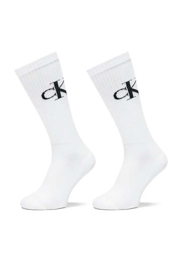 Calvin Klein ανδρικές κάλτσες 2pack βαμβακερές ψηλές σε λευκό χρώμα 701228802 002