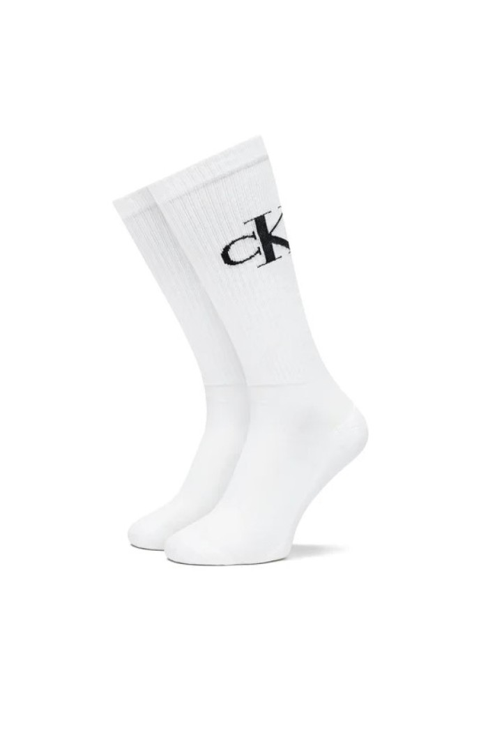 Calvin Klein ανδρικές κάλτσες 2pack βαμβακερές ψηλές σε λευκό χρώμα 701228802 002