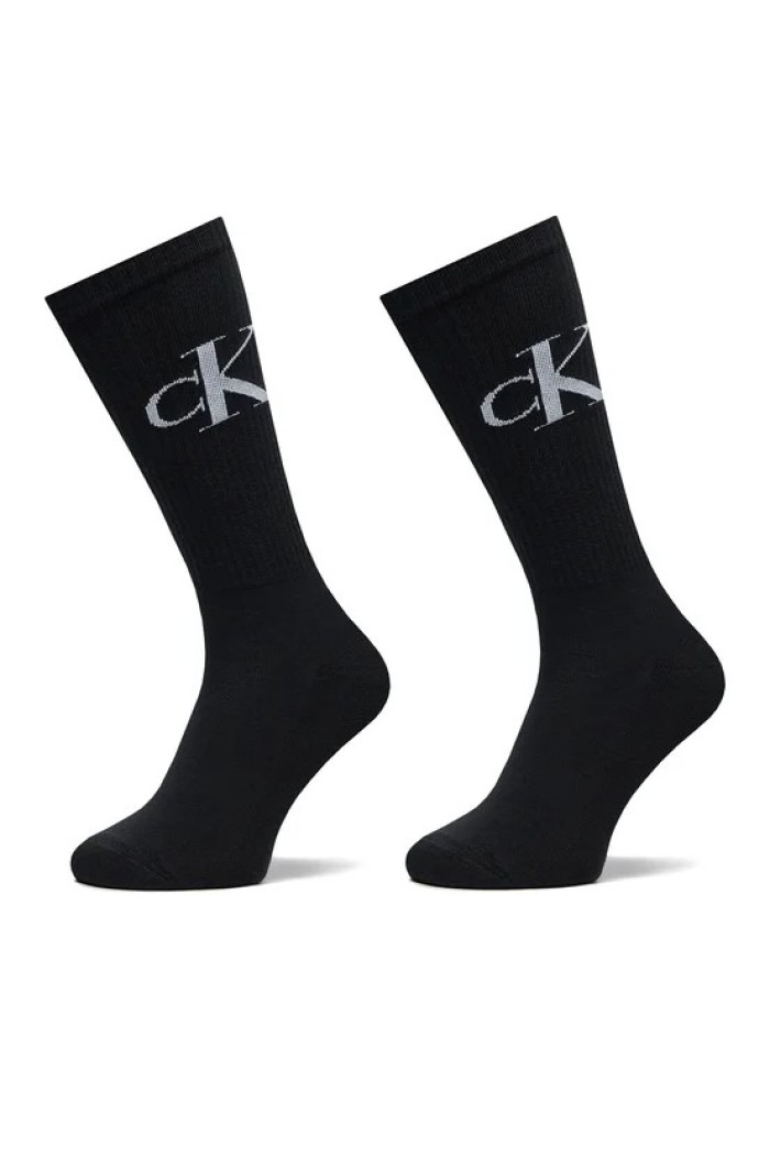 Calvin Klein ανδρικές κάλτσες 2pack βαμβακερές ψηλές σε μαύρο χρώμα 701228802-001