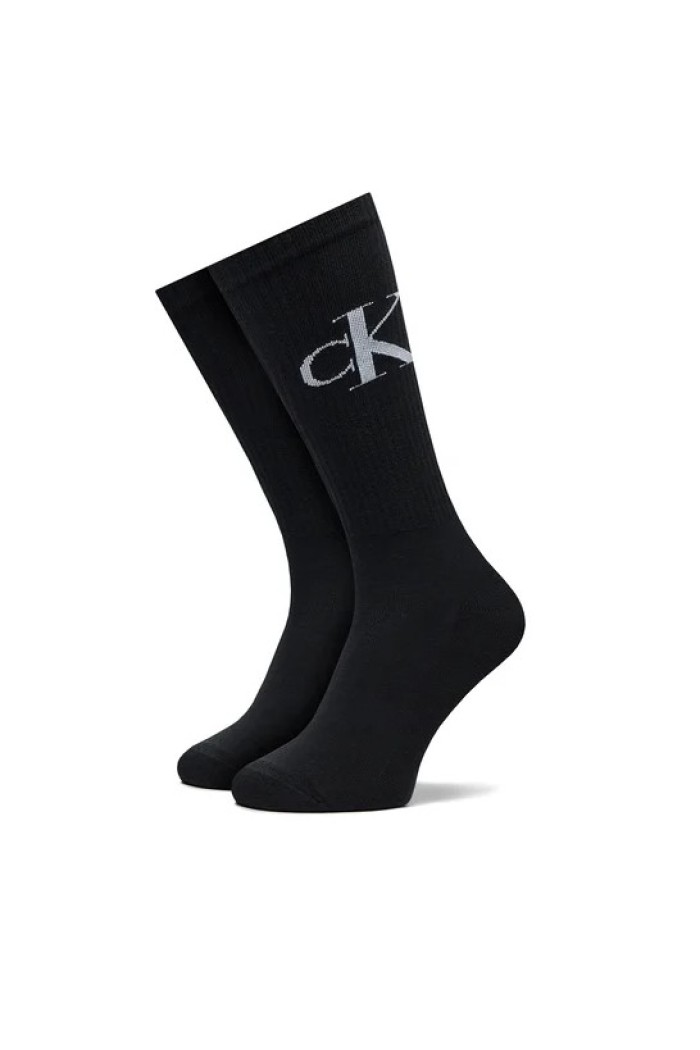 Calvin Klein ανδρικές κάλτσες 2pack βαμβακερές ψηλές σε μαύρο χρώμα 701228802-001