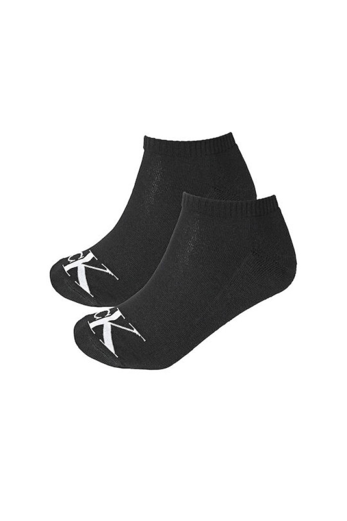 Calvin Klein ανδρικές βαμβακερές κάλτσες (2 pairs) κοντές σε μαύρο χρώμα 701228807-001