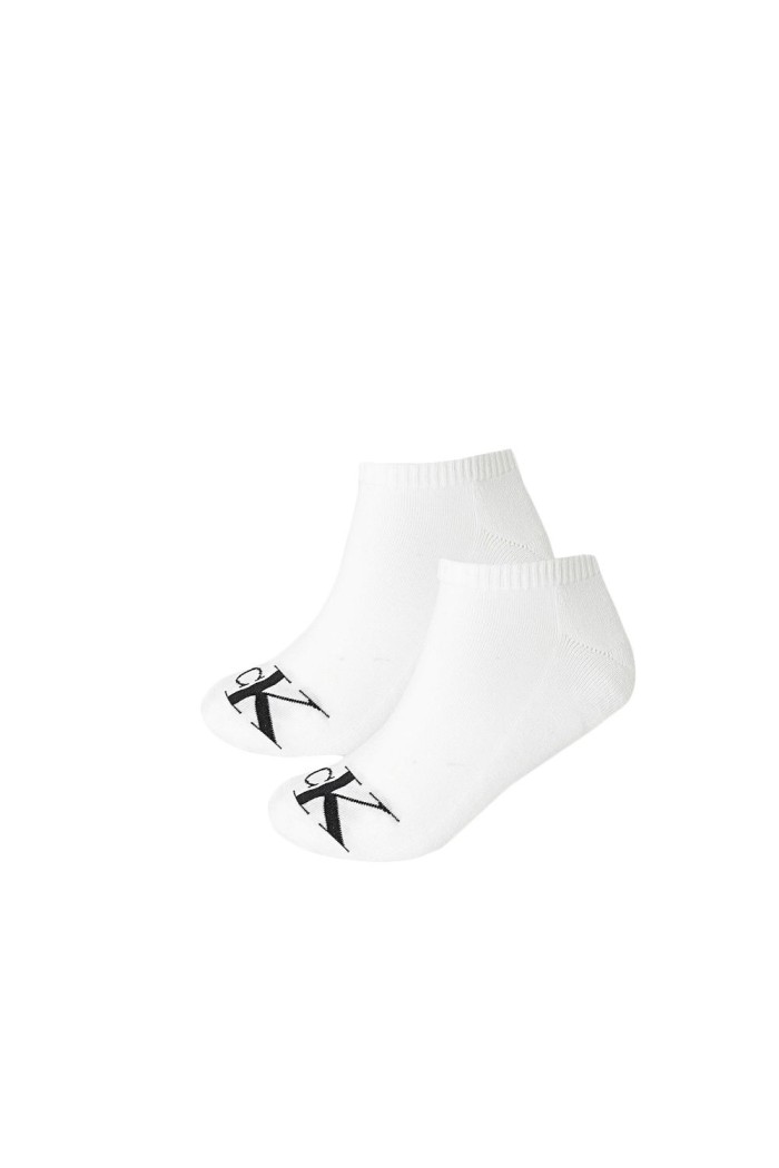 Calvin Klein ανδρικές βαμβακερές κάλτσες (2 pairs) κοντές σε λευκό χρώμα 701228807-002