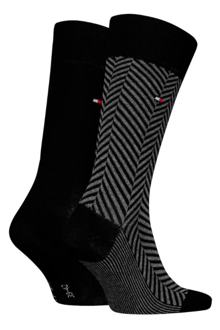 Tommy Hilfiger ανδρική βαμβακερή κάλτσα με γκρι σχέδιο 2pack 701229838 001