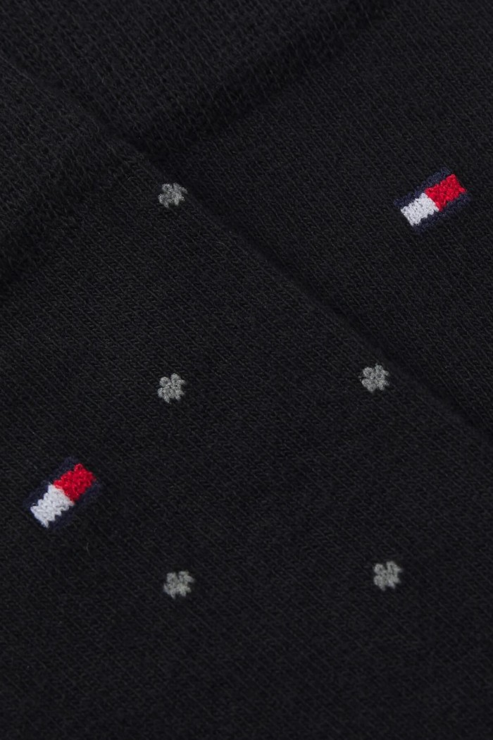 Tommy Hilfiger ανδρική βαμβακερή κάλτσα σε μαύρο χρώμα, ένα μονόχρωμο ένα με σχέδιο (2pack) 701230780-001