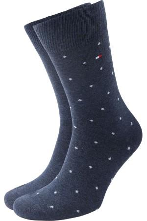 Tommy Hilfiger ανδρική βαμβακερή κάλτσα (2pack) με σχέδιο σε σκ.μπλε χρώμα 701230780-003