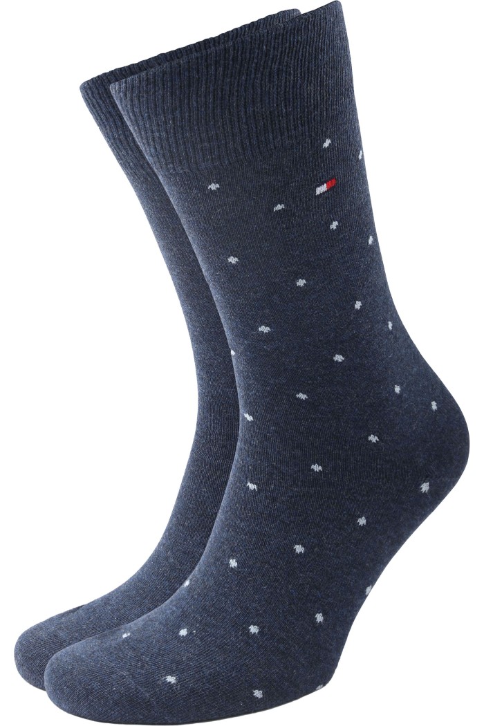 Tommy Hilfiger ανδρική βαμβακερή κάλτσα (2pack) με σχέδιο σε σκ.μπλε χρώμα 701230780-003