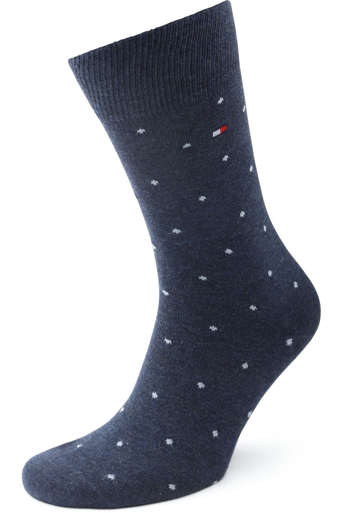 Tommy Hilfiger ανδρική βαμβακερή κάλτσα (2pack) με σχέδιο σε σκ.μπλε χρώμα 701230780-003