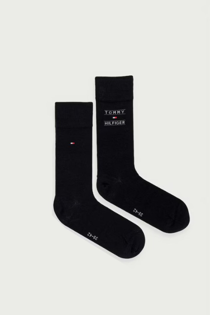 Tommy Hilfiger ανδρικές βαμβακερές κάλτσες 4pack σε μαύρο χρώμα με 4 διαφορετικά σχέδια (συσκευασία δώρου) 701241158-002