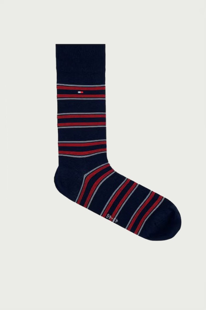 Tommy Hilfiger ανδρικές βαμβακερές κάλτσες 3pack σε μπλε jean χρώμα με 3 διαφορετικά σχέδια (συσκευασία δώρου) 701241159-001