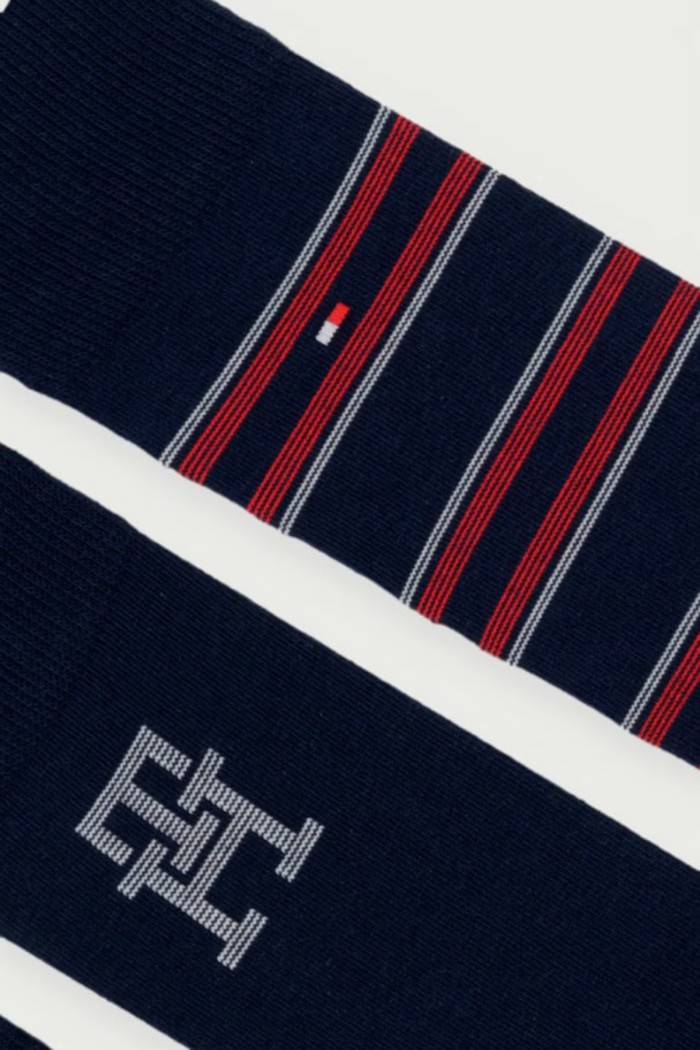 Tommy Hilfiger ανδρικές βαμβακερές κάλτσες 3pack σε μπλε jean χρώμα με 3 διαφορετικά σχέδια (συσκευασία δώρου) 701241159-001