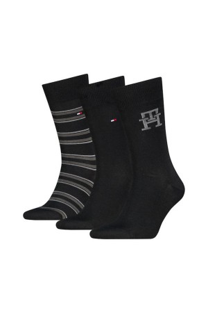 Tommy Hilfiger ανδρικές βαμβακερές κάλτσες 3pack σε μαύρο χρώμα με 3 διαφορετικά σχέδια (συσκευασία δώρου) 701241159-002