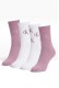 Calvin Klein γυναικείες κάλτσες (4pack) βαμβακερές ψηλές, σε ροζ και λευκό χρώμα με lurex σχέδιο στο λογότυπο (συσκευασία δώρου) 701241212-002