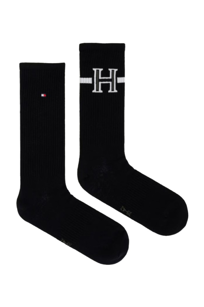 Tommy Hilfiger ανδρική βαμβακερή κάλτσα σε σκ.μπλε χρώμα με σχέδιο (2pack) 701241855-001