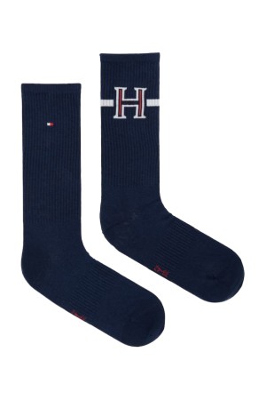 Tommy Hilfiger ανδρική βαμβακερή κάλτσα σε μαύρο χρώμα με σχέδιο (2pack) 701241855-004
