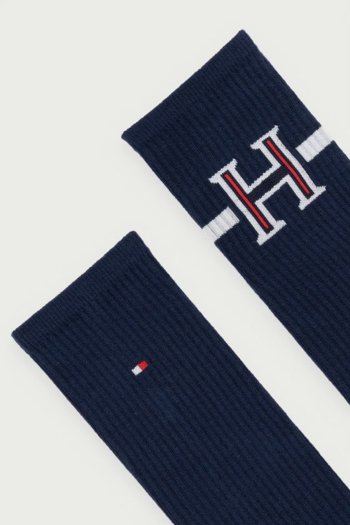 Tommy Hilfiger ανδρική βαμβακερή κάλτσα σε μαύρο χρώμα με σχέδιο (2pack) 701241855-004