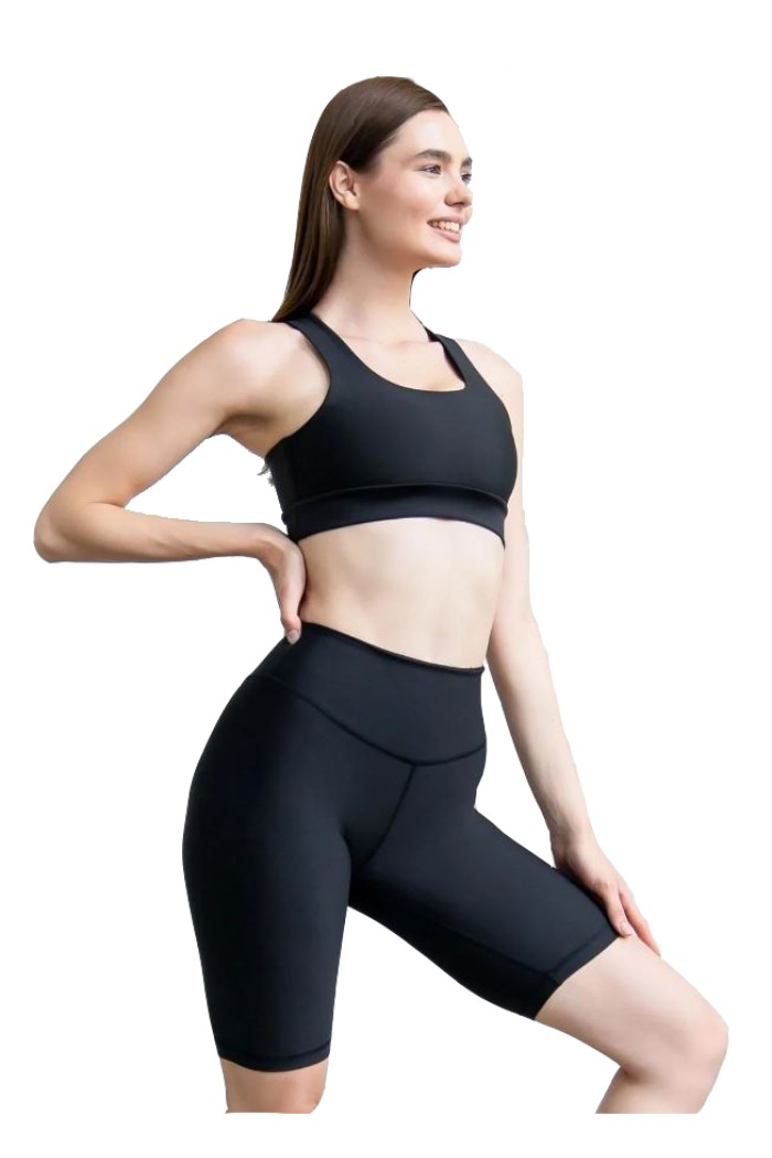 Lismina γυναικείο κολάν ψηλόμεσο biker push up μαύρο 943-BLACK