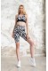 Lismina γυναικείο κολάν ψηλόμεσο biker push up 979-BLACK WHITE