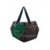 Acquadicocco γυναικεία τσάντα θαλάσσης σε λεοπάρ χρώμα με σχέδιο φύλλο και ψάθινο μαύρο χερούλι  AQ30424-09