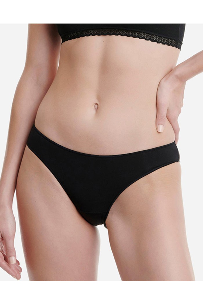 Calzedoro γυναικεία βαμβακερά εσώρουχα 3pack σε μαύρο χρώμα BRAZILIAN-ΜΑΥΡΟ