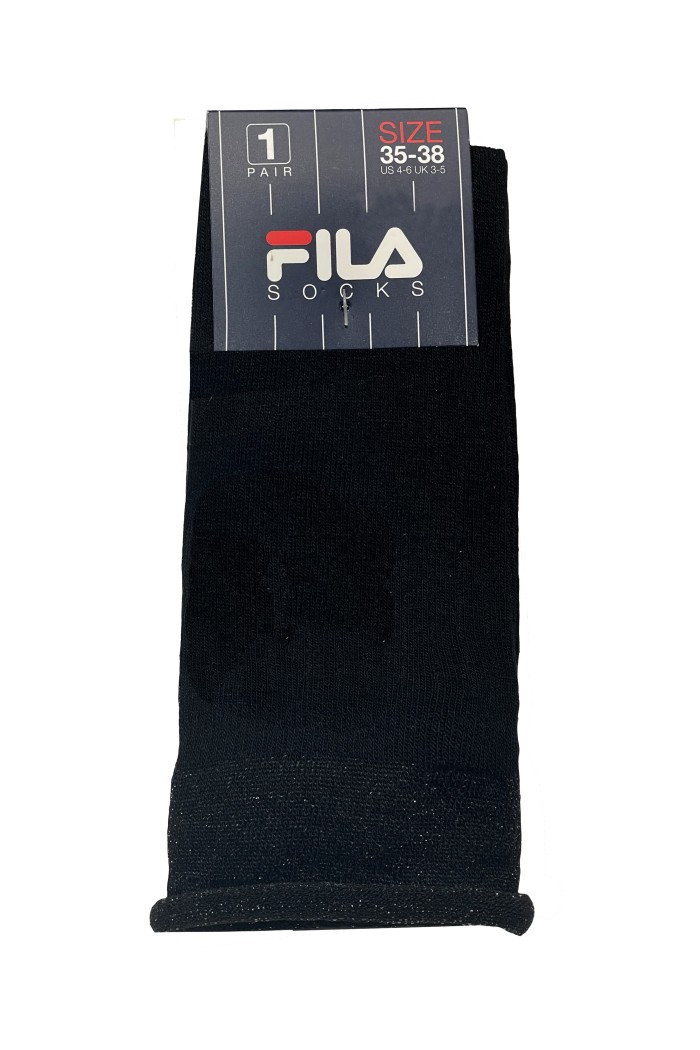 Fila γυναικεία κάλτσα βαμβακερή, ψηλή (καλτσομπότα) 1τμχ σε μαύρο χρώμα F3271D-200