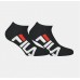 Fila unisex κοντές κάλτσες 2 τεμαχίων (2pack) μεγάλο λογότυπο F9199-BLACK