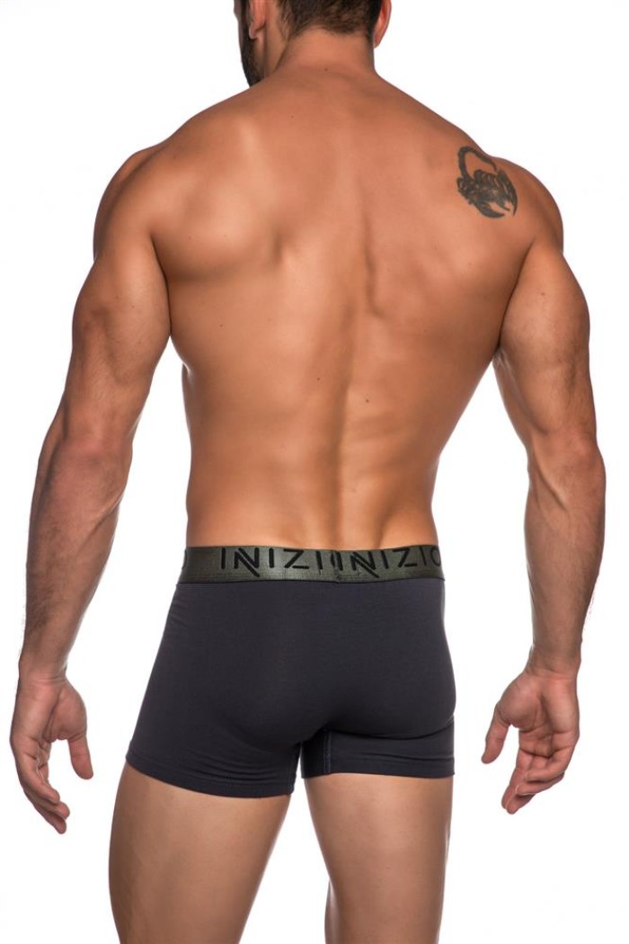 Inizio ανδρικό βαμβακερό boxer με μεταλιζέ λάστιχο,στενή γραμμή,95%cotton 5%elastane IN-BL-KHAKI