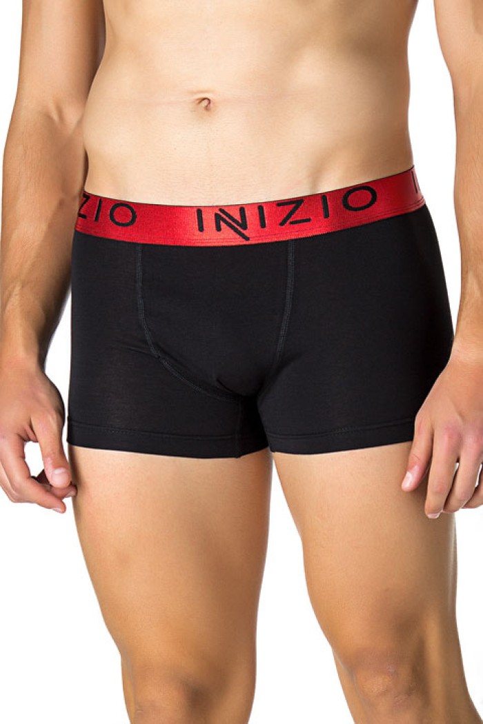 Inizio ανδρικό βαμβακερό boxer με μεταλιζέ λάστιχο,στενή γραμμή,95%cotton 5%elastane IN-RED