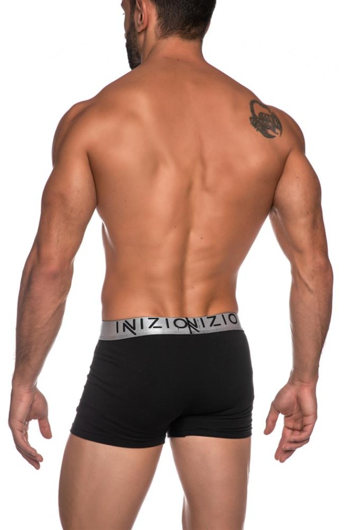 Inizio ανδρικό βαμβακερό boxer με μεταλιζέ λάστιχο,στενή γραμμή,95%cotton 5%elastane IN-SILVER