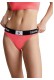 Calvin Klein γυναικείο μαγιό thong με σε κοραλί χρώμα με μαύρο λάστιχο KW0KW02352 TBK