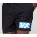 DKNY ανδρικό μαγιό μεσαίου μήκους, κανονική γραμμή μαύρο με μπλε λεπτομέρεια L5_6036_DKY-BLACK