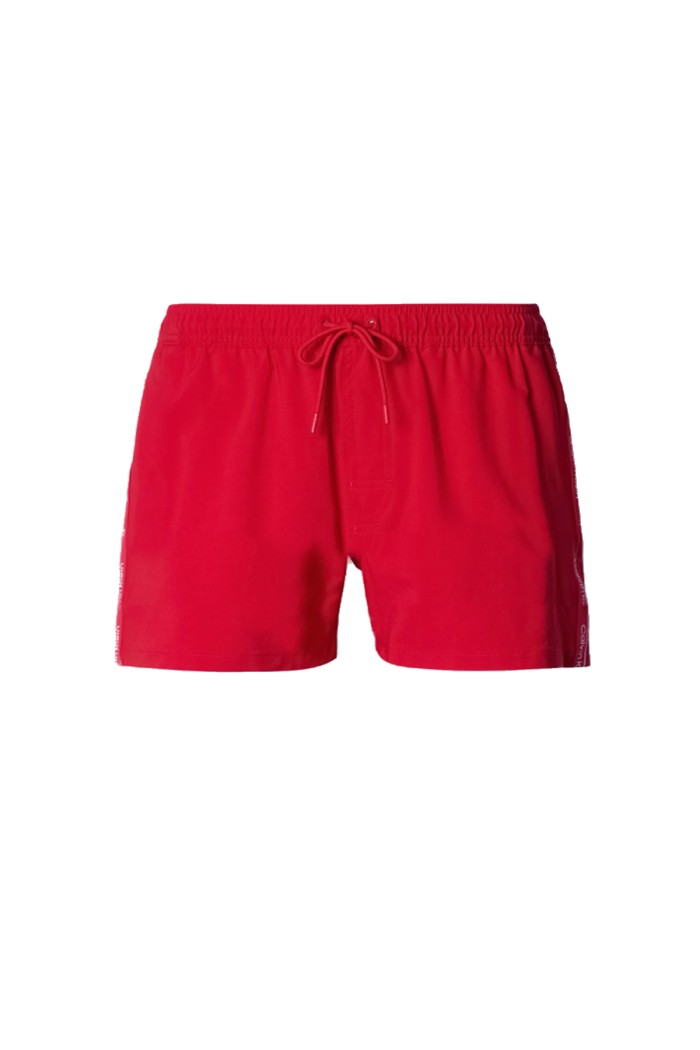 Calvin Klein ανδρικό μαγιό short σε κόκκινο χρώμα με το λογότυπο της εταιρείας στο πλάι LV00N61039-XU9