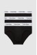 Calvin Klein ανδρικά slip βαμβακερά 3pack σε μαύρο χρώμα με λευκό λάστιχο, κανονική  γραμμή LV00NB4388-UB1