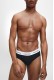 Calvin Klein ανδρικά slip βαμβακερά 3pack σε μαύρο χρώμα με λευκό λάστιχο, κανονική  γραμμή LV00NB4388-UB1