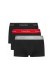 Calvin Klein ανδρικά βαμβακερά boxer 3pack σε μαύρο χρώμα με διαφορετικό χρώμα στο λάστιχο, κανονική γραμμή,95%cotton 5%elastane LV00NB4389-0AZ