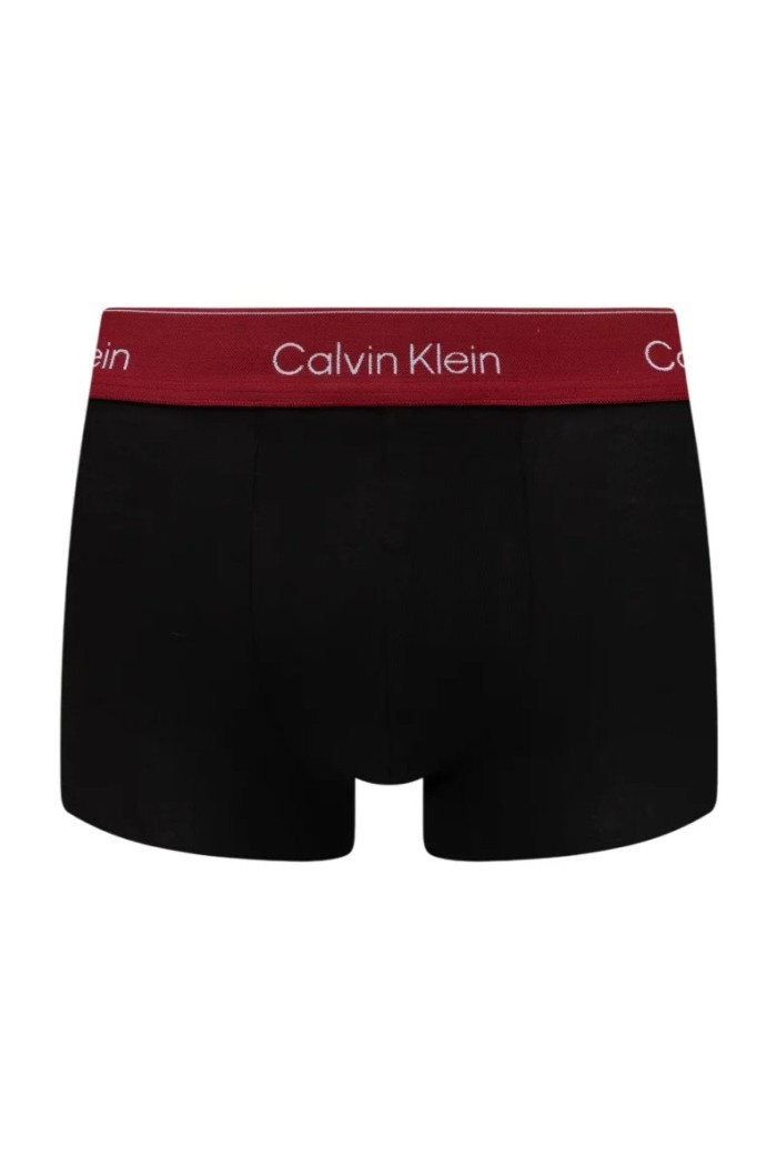 Calvin Klein ανδρικά βαμβακερά boxer 3pack σε μαύρο χρώμα με διαφορετικό χρώμα στο λάστιχο, κανονική γραμμή,95%cotton 5%elastane LV00NB4389-3PK