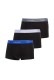 Calvin Klein ανδρικά βαμβακερά boxer 3pack σε μαύρο χρώμα με διαφορετικό χρώμα στο λάστιχο, κανονική γραμμή,95%cotton 5%elastane LV00NB4389-R9B