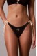 Calvin Klein γυναικείο μαγιό (κάτω μέρος) με κορδόνι στο πλάι, σε μαύρο χρώμα με λευκό κορδόνι. LV00Q61215-UB1