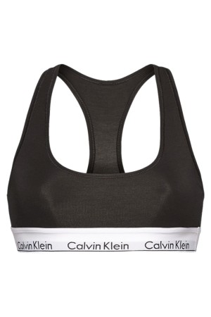 Calvin Klein μπουστάκι σε μαύρο χρώμα με λευκό λάστιχο LV00QF8493-UB1